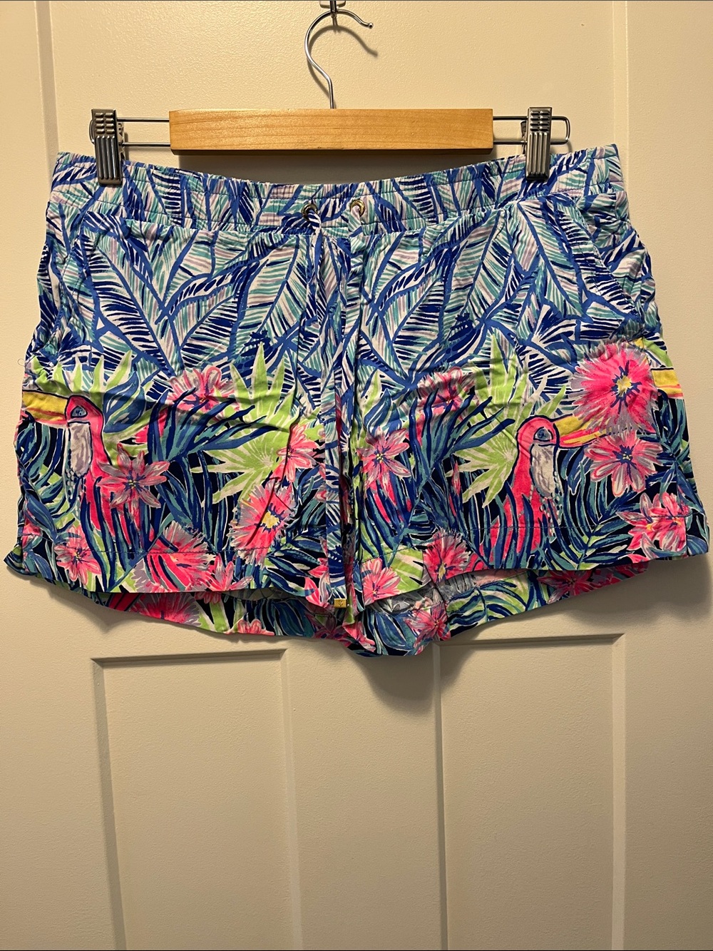 Lilly Pulitzer Tropical Toucan Print Shorts - Blue, Pink & Green